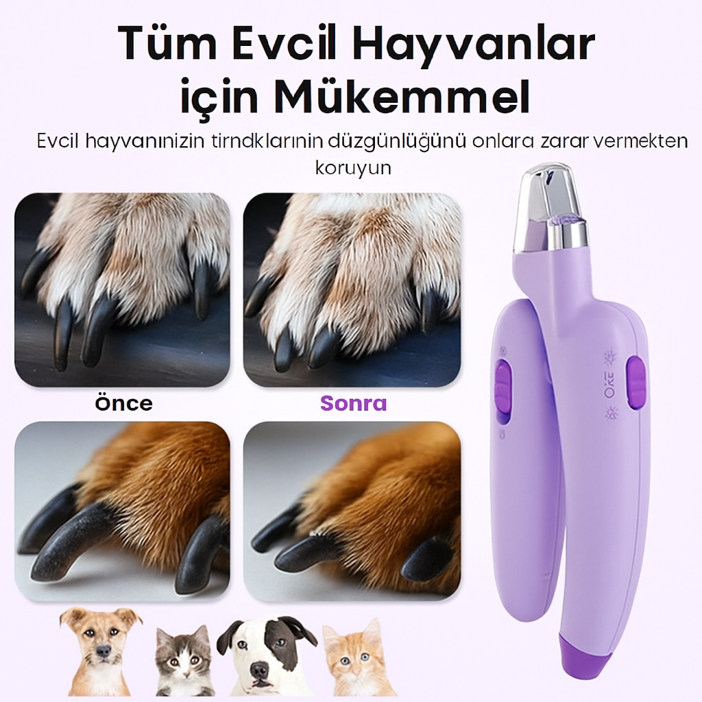 GlowPetti™ Işıklı Kedi Köpek Tırnak Makası