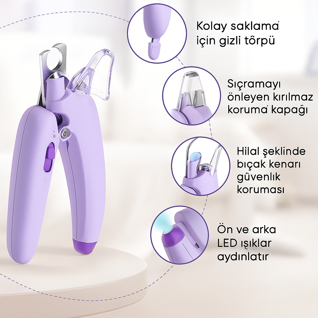 GlowPetti™ Işıklı Kedi Köpek Tırnak Makası